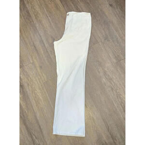 NORM THOMPSON Women’s Pants Size 12 White Wide Straight Leg Cotton Blend Stretch